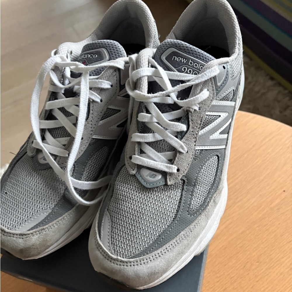 New Balance Men's Gray Mesh & Suede Sneakers